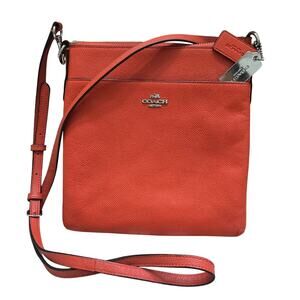 Coach Womens Kitt Crossgrain Crossbody Messenger Bag Orange